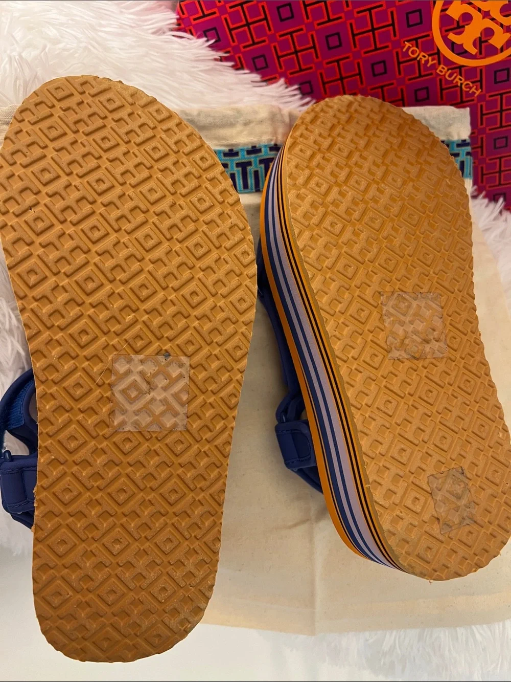 Tory Burch Sport Eva Sandal in Bermuda/ Vibrant Orange - W size 8